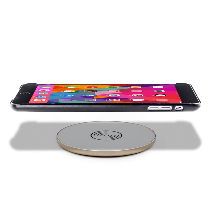 UP5 Round Shape Qi Wireless Charger Transmitter Charging Pad for Samsung Galaxy Note5 - Gold-1