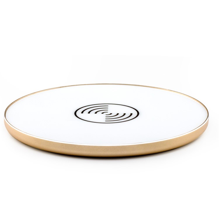 UP5 Round Shape Qi Wireless Charger Transmitter Charging Pad for Samsung Galaxy Note5 - Gold-2