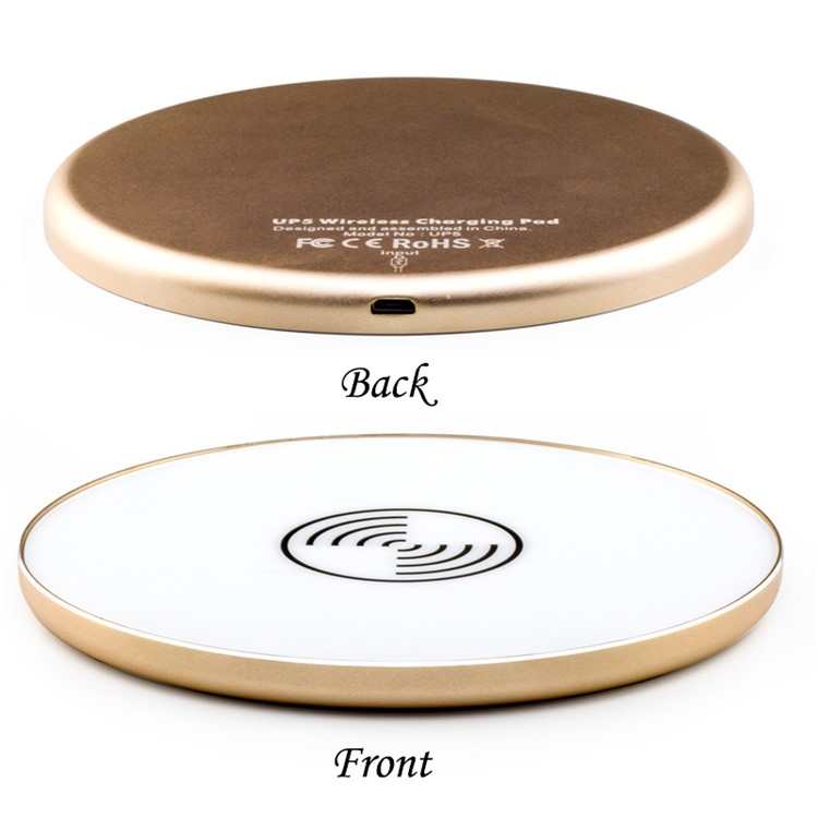 UP5 Round Shape Qi Wireless Charger Transmitter Charging Pad for Samsung Galaxy Note5 - Gold-4