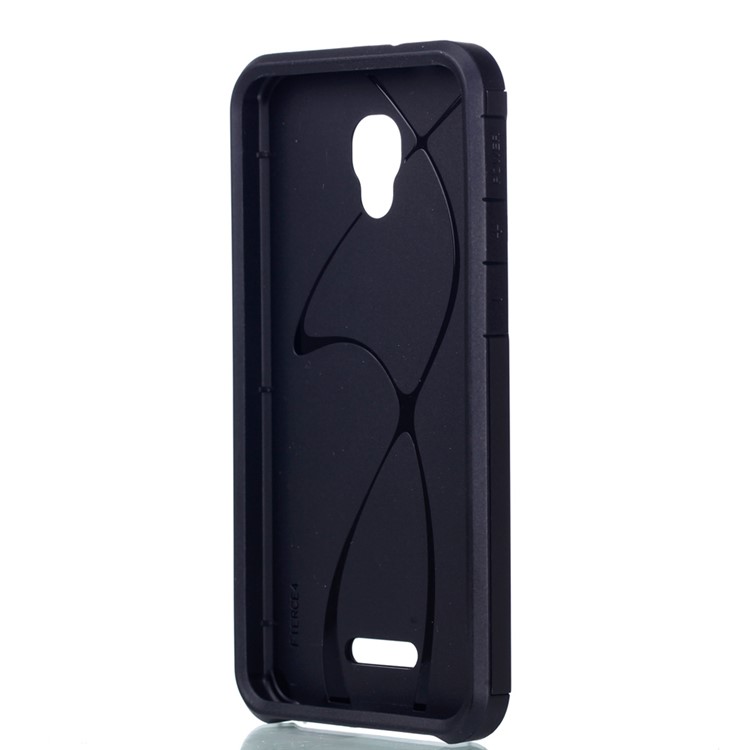 Armor Hybrid Plastic + TPU Back Case for Alcatel Fierce 4 - Black-2