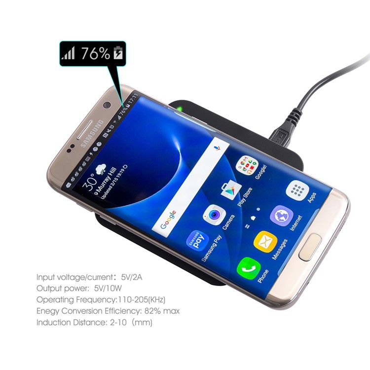 5V 2A Qi Wireless Charging Pad + Stand for Samsung S7/S7 Edge, LG G3 etc (CE/FCC) - Black-2