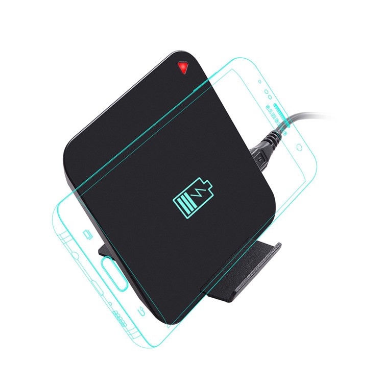 5V 2A Qi Wireless Charging Pad + Stand for Samsung S7/S7 Edge, LG G3 etc (CE/FCC) - Black-5