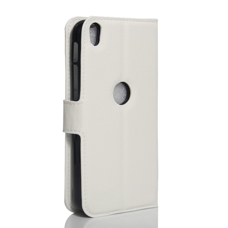 Lychee Skin Wallet Leather Stand Cover for Alcatel Shine Lite - White-3