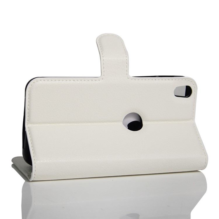 Lychee Skin Wallet Leather Stand Cover for Alcatel Shine Lite - White-6