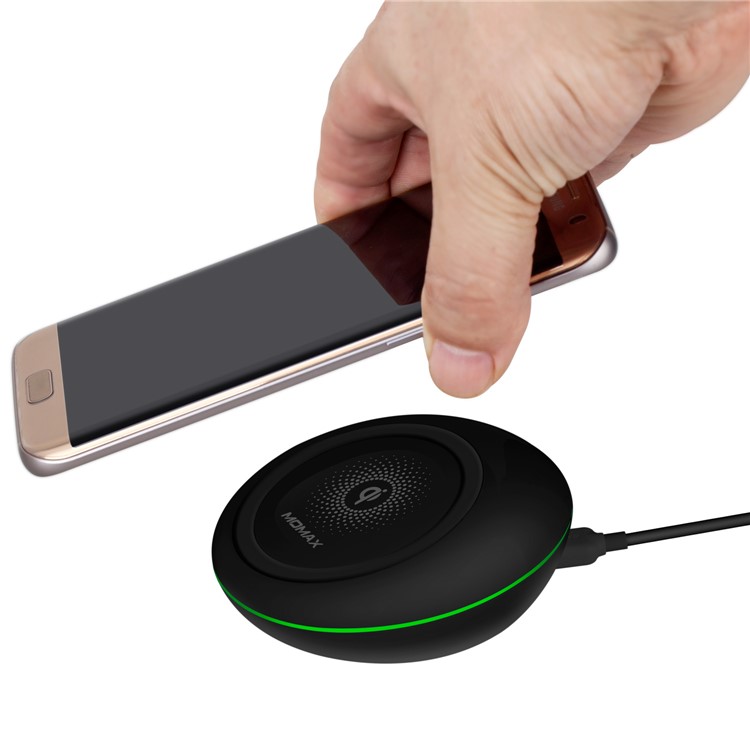 MOMAX Q.Dock 9V QC2.0 Qi Fast Wireless Charging Dock for iPhone 8/8 Plus/Samsung Galaxy S7 Etc - Black-5