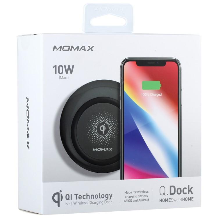 MOMAX Q.Dock 9V QC2.0 Qi Fast Wireless Charging Dock for iPhone 8/8 Plus/Samsung Galaxy S7 Etc - Black-8
