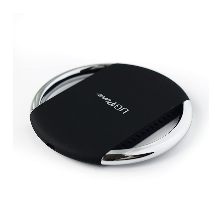 UGPINE NW190 Qi Wireless Charge Pad with Round Frame for Samsung S6 Edge/Note5 Etc - Black-1
