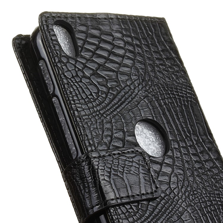 Crocodile Grain Wallet Stand Leather Flip Phone Case for Alcatel Shine Lite - Black-3