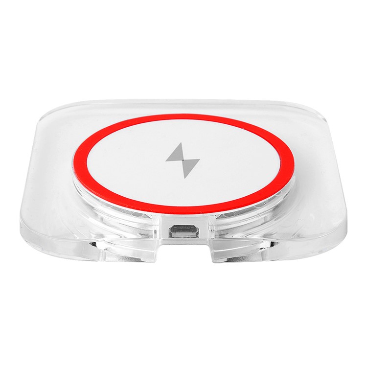Qi Wireless Charging Pad Wireless Charger Square Transparent Design for Samsung Galaxy S7/S7 Edge - White-10