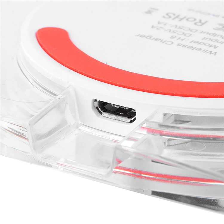 Qi Wireless Charging Pad Wireless Charger Square Transparent Design for Samsung Galaxy S7/S7 Edge - White-12