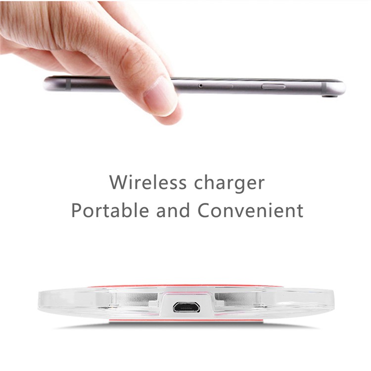 Qi Wireless Charging Pad Wireless Charger Square Transparent Design for Samsung Galaxy S7/S7 Edge - White-2