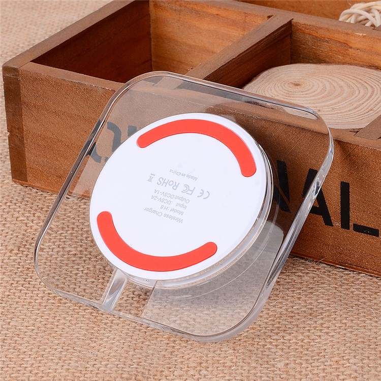 Qi Wireless Charging Pad Wireless Charger Square Transparent Design for Samsung Galaxy S7/S7 Edge - White-20