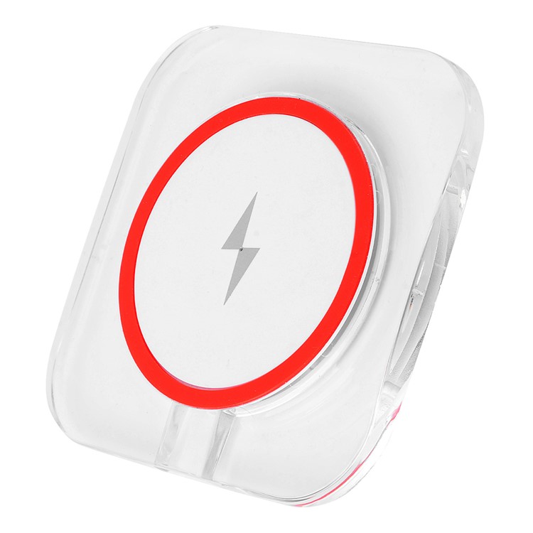 Qi Wireless Charging Pad Wireless Charger Square Transparent Design for Samsung Galaxy S7/S7 Edge - White-4