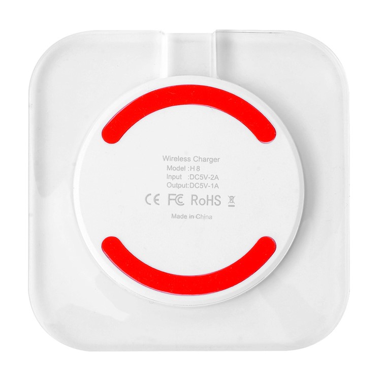 Qi Wireless Charging Pad Wireless Charger Square Transparent Design for Samsung Galaxy S7/S7 Edge - White-6