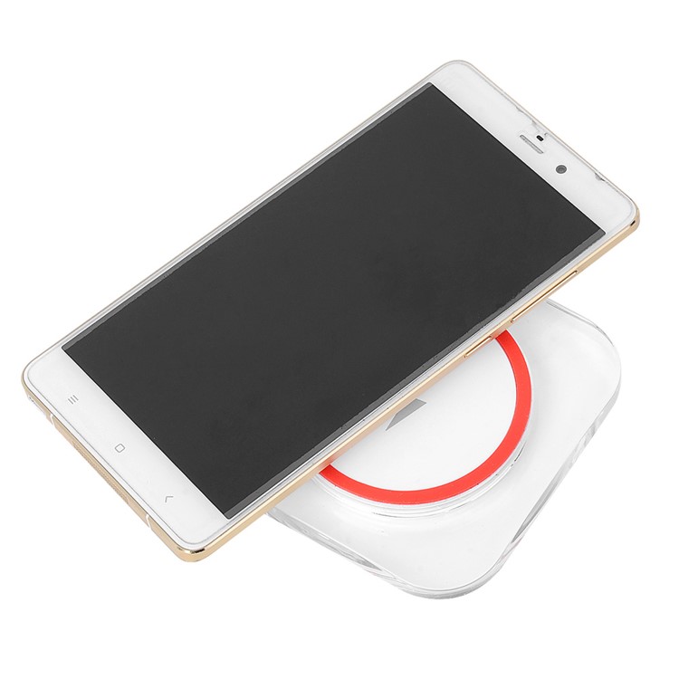 Qi Wireless Charging Pad Wireless Charger Square Transparent Design for Samsung Galaxy S7/S7 Edge - White-7
