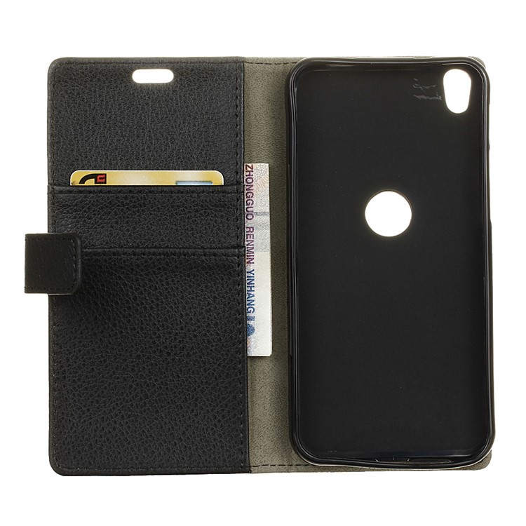Litchi Texture Wallet Stand Leather Case for Alcatel Shine Lite - Black-4