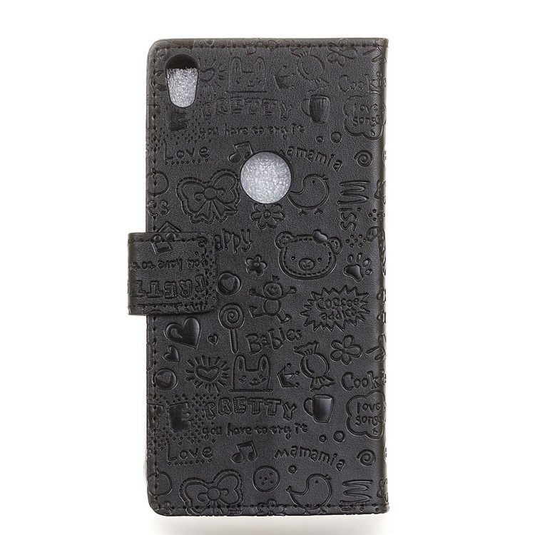 Cartoon Graffiti Leather Wallet Case for Alcatel Shine Lite - Black-2