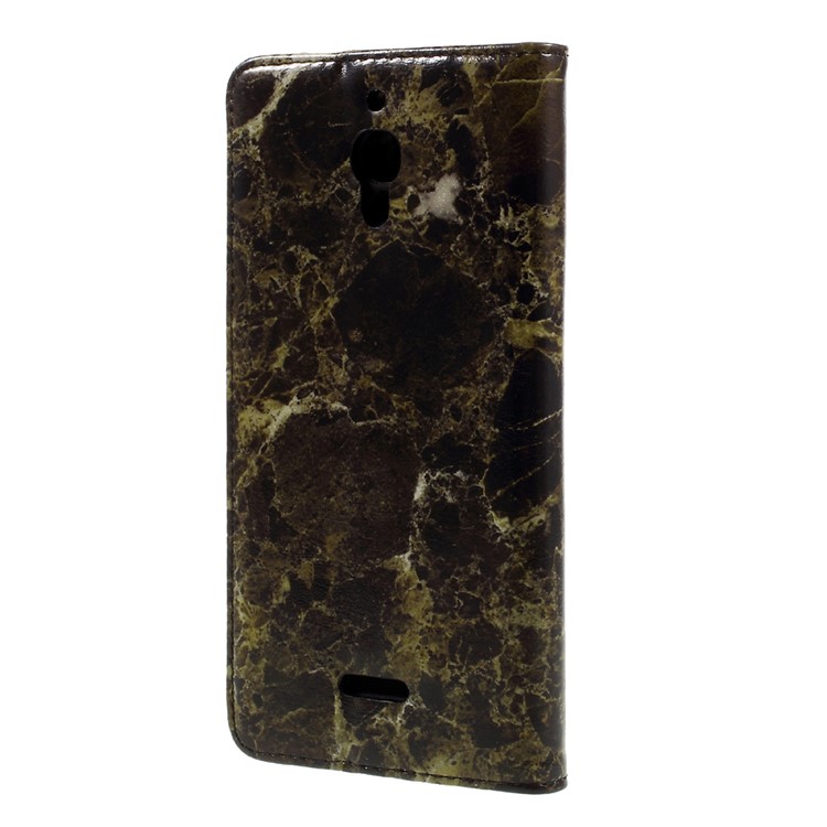 For Alcatel Pixi 4 (6.0) 4G Marble Phone Case Wallet Leather Cover Stand - Black-2