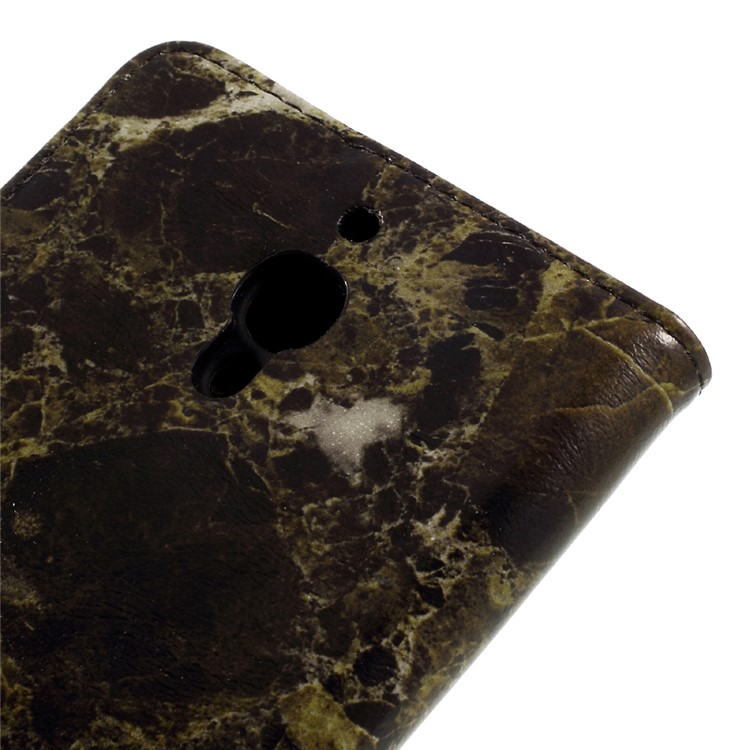 For Alcatel Pixi 4 (6.0) 4G Marble Phone Case Wallet Leather Cover Stand - Black-8