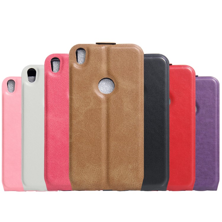 Vertical Flip Case Crazy Horse Leather ID Card/Photo Slot Cover for Alcatel Shine Lite - Black-5
