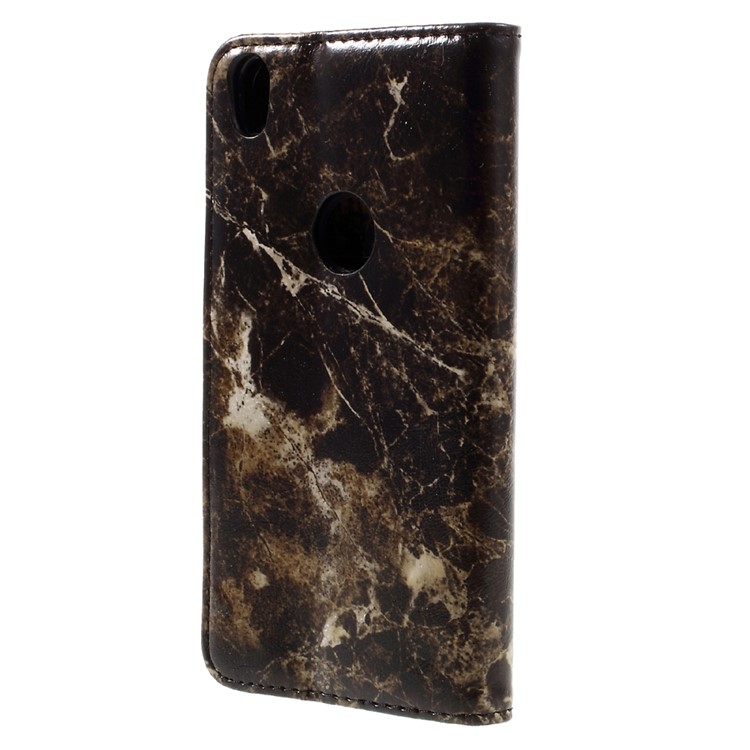Marble Texture Leather Wallet Case for Alcatel Shine Lite - Black-2