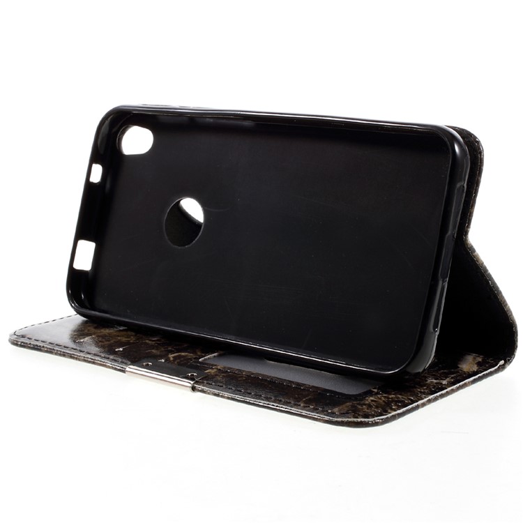 Marble Texture Leather Wallet Case for Alcatel Shine Lite - Black-4