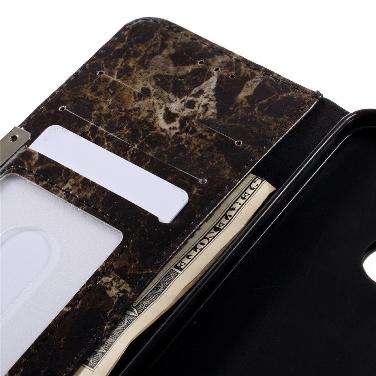 Marble Texture Leather Wallet Case for Alcatel Shine Lite - Black-9