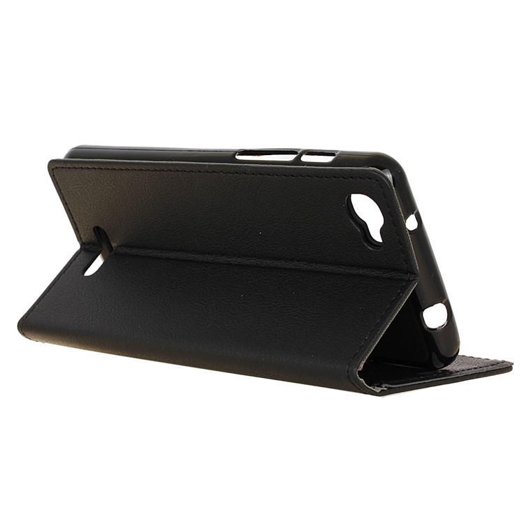 Wallet Leather Stand Case for Alcatel Pixi 4 Plus Power - Black-5