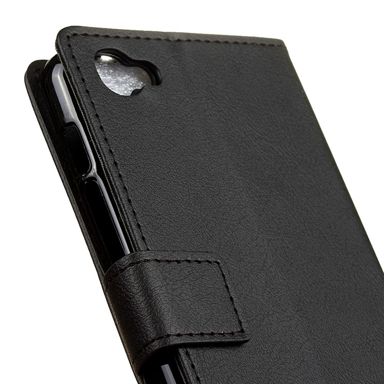 Wallet Leather Stand Case for Alcatel Pixi 4 Plus Power - Black-7