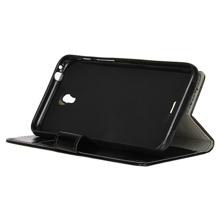 Crazy Horse Leather Wallet Case for Alcatel Pixi 4 (5.5) OT5012 - Black-4