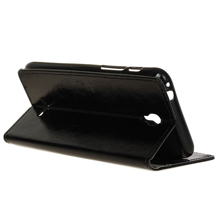 Crazy Horse Leather Wallet Case for Alcatel Pixi 4 (5.5) OT5012 - Black-5