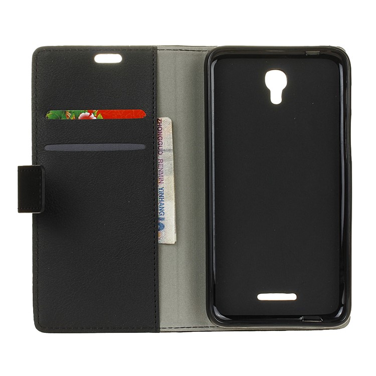 Wallet Leather Stand Case for Alcatel Pixi 4 (5.5) OT5012 - Black-3