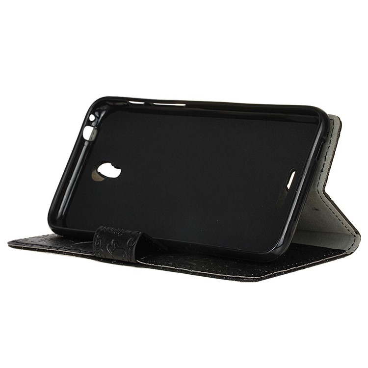Cartoon Graffiti Leather Wallet Case for Alcatel Pixi 4 (5.5) OT5012 - Black-4
