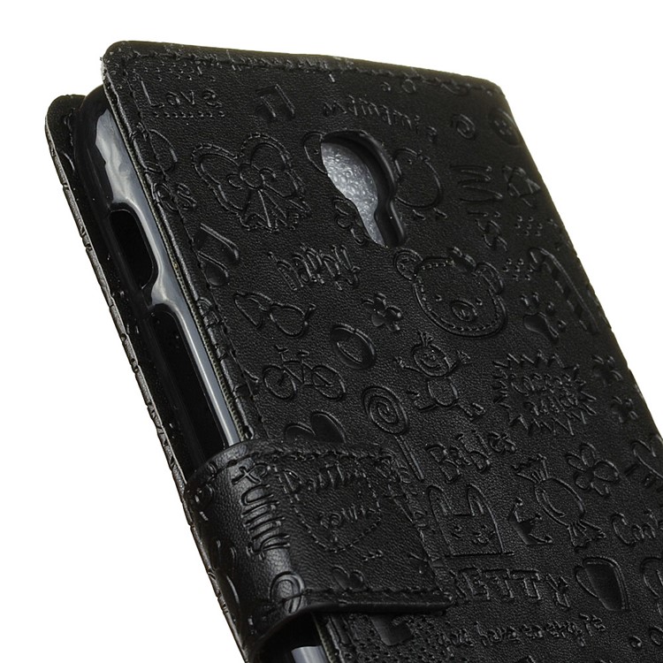 Cartoon Graffiti Leather Wallet Case for Alcatel Pixi 4 (5.5) OT5012 - Black-7