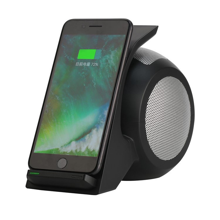 SMAMAO WN1 QI Wireless Charging Pad Bluetooth Speaker with Mic NFC AUX-in - Black / EU Plug-1