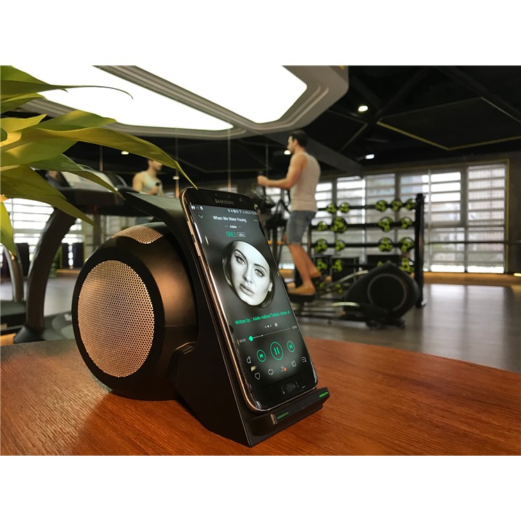 SMAMAO WN1 QI Wireless Charging Pad Bluetooth Speaker with Mic NFC AUX-in - Black / EU Plug-16