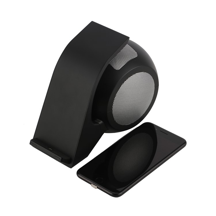 SMAMAO WN1 QI Wireless Charging Pad Bluetooth Speaker with Mic NFC AUX-in - Black / EU Plug-6