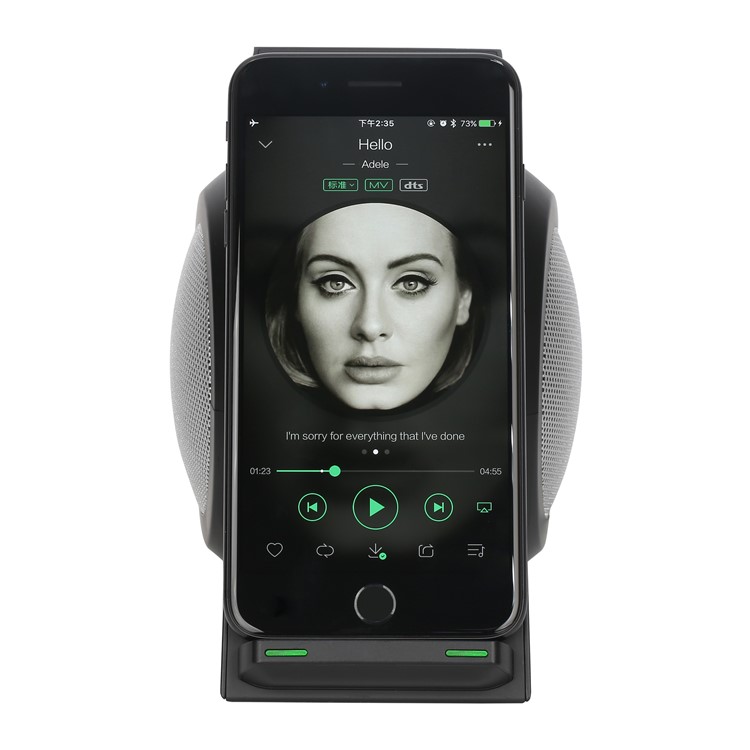 SMAMAO WN1 QI Wireless Charging Pad Bluetooth Speaker with Mic NFC AUX-in - Black / EU Plug-8