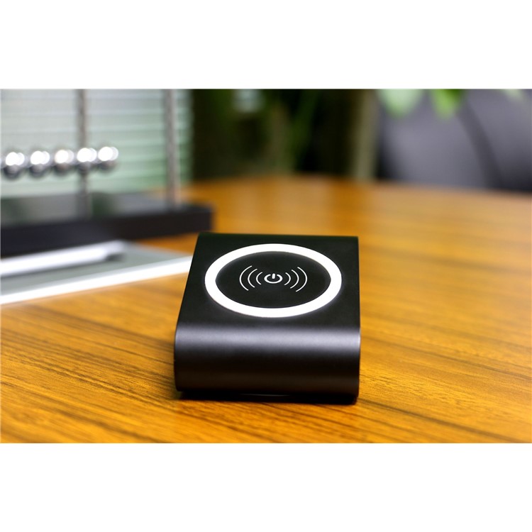 SMAMAO DC 5V QI Wireless Charger Slope Desktop Mount for Samsung S7/S6 Etc. - Black-3