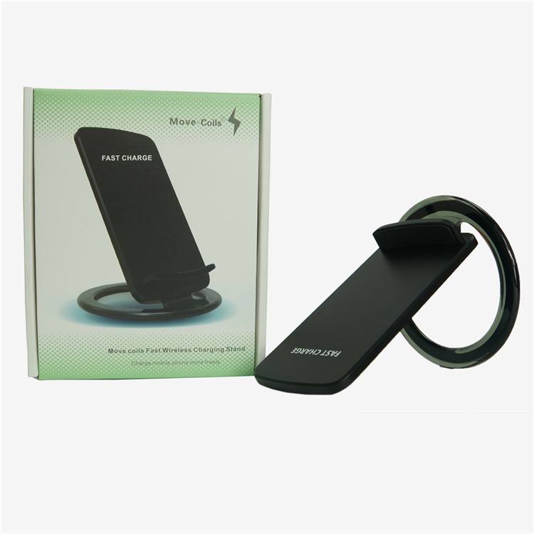 SMAMAO Q880 1-Coil Qi Wireless Charging Pad Stand for Samsung Galaxy S8/S7/S6 Etc - Black-14