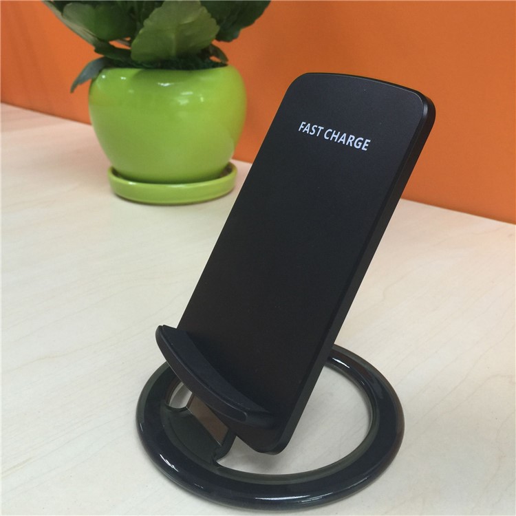 SMAMAO Q880 1-Coil Qi Wireless Charging Pad Stand for Samsung Galaxy S8/S7/S6 Etc - Black-9
