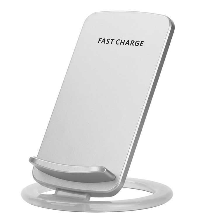 SMAMAO Q880 DC5V / 9V One-Coil Qi Wireless Charger Stand Holder for Samsung Galaxy S8/S7/S6 Etc - Silver-1