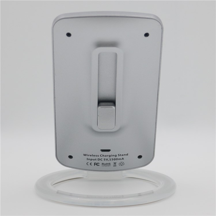 SMAMAO Q880 DC5V / 9V One-Coil Qi Wireless Charger Stand Holder for Samsung Galaxy S8/S7/S6 Etc - Silver-2