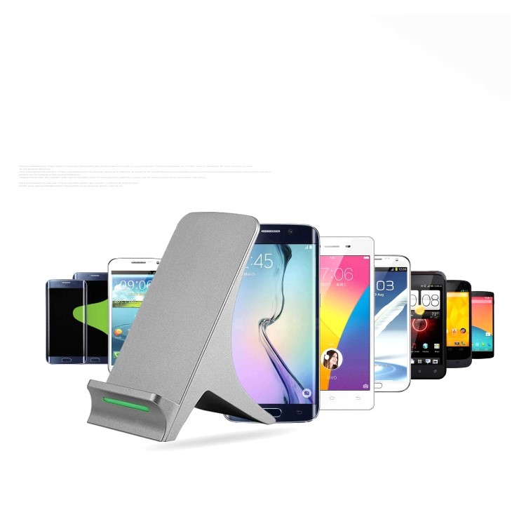 SMAMAO Q550 DC5V 3-Coil Qi Wireless Charger Stand Holder for Samsung Galaxy S7/S6 Etc - Grey-8