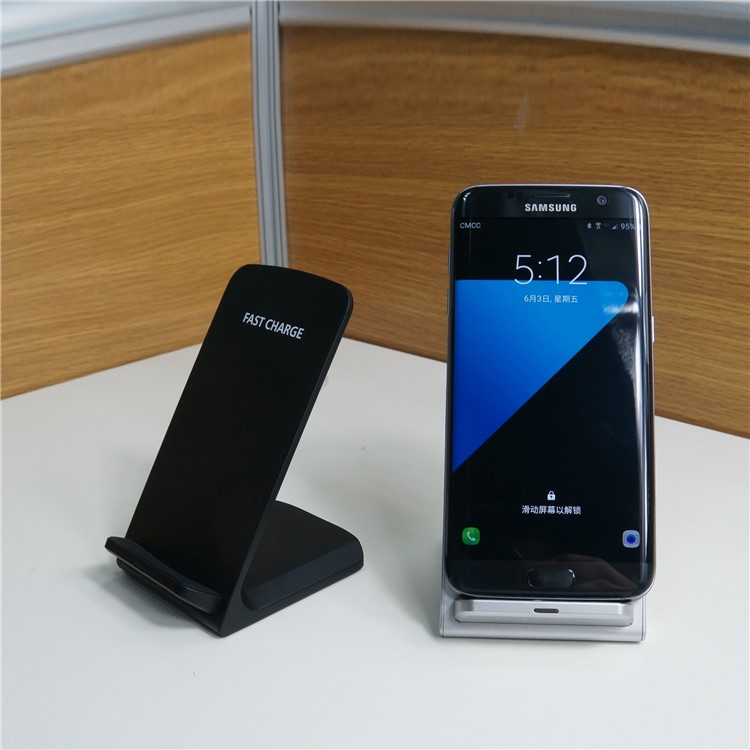 SMAMAO Q740 3-Coil Qi Wireless Charging Pad Stand for Samsung Galaxy S8/S7/S6 Etc - Black-6