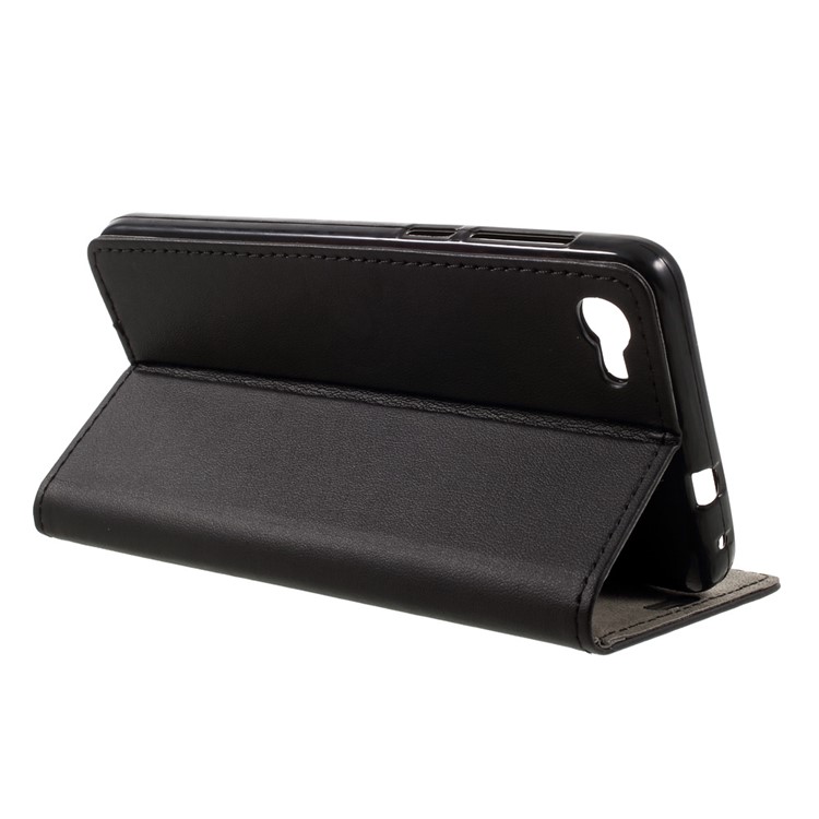 PU Leather Wallet Stand Phone Cover for Alcatel A5 LED - Black-5