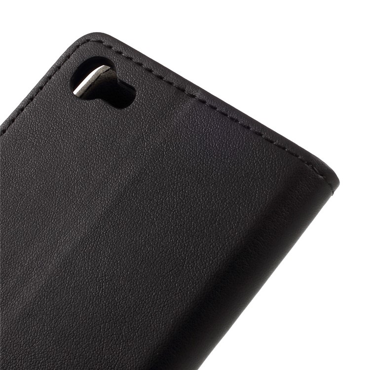 PU Leather Wallet Stand Phone Cover for Alcatel A5 LED - Black-8