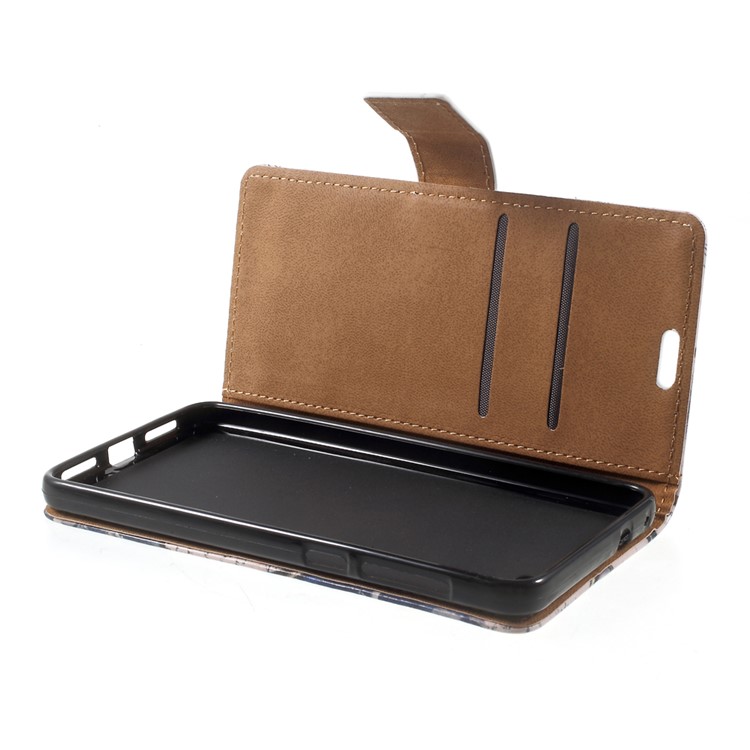 Patterned Leather Card Slots Stand Shell for Alcatel A5 LED - Eiffel Tower and Quill-pen-5