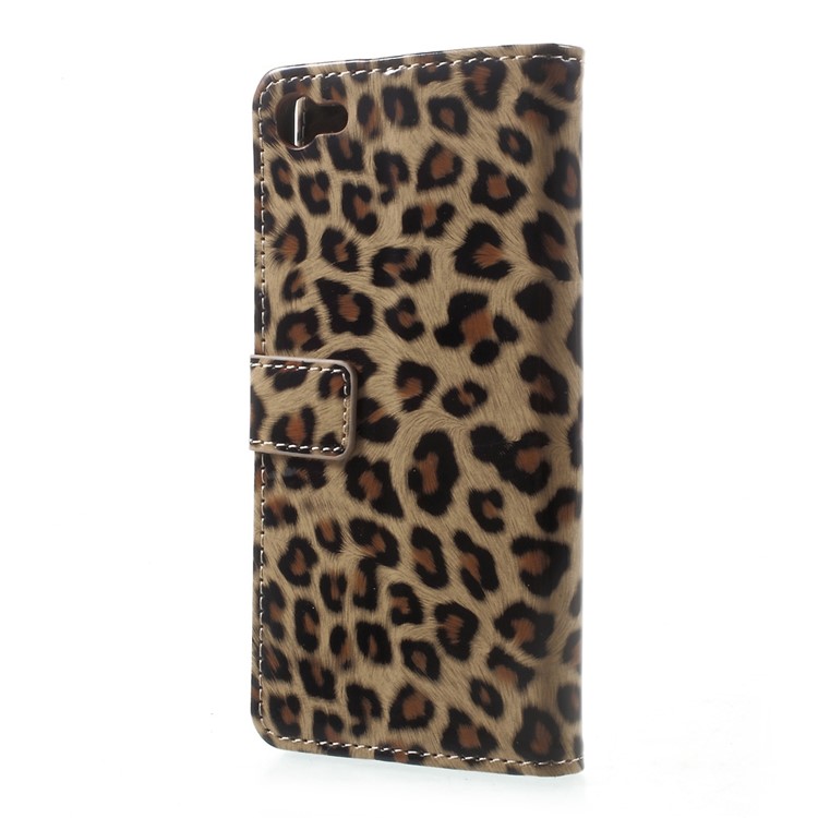 Glossy Leopard Pattern Leather Wallet Cell Phone Case for Alcatel A5 LED-3