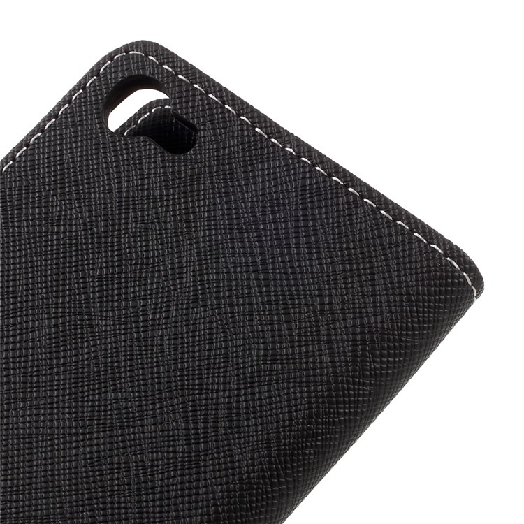 Cross Texture Wallet Leather Stand Cell Phone Case for Alcatel A5 LED - Black-8